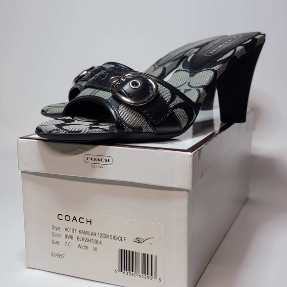 Coach Black and Gray Mules - Picture 2 of 12